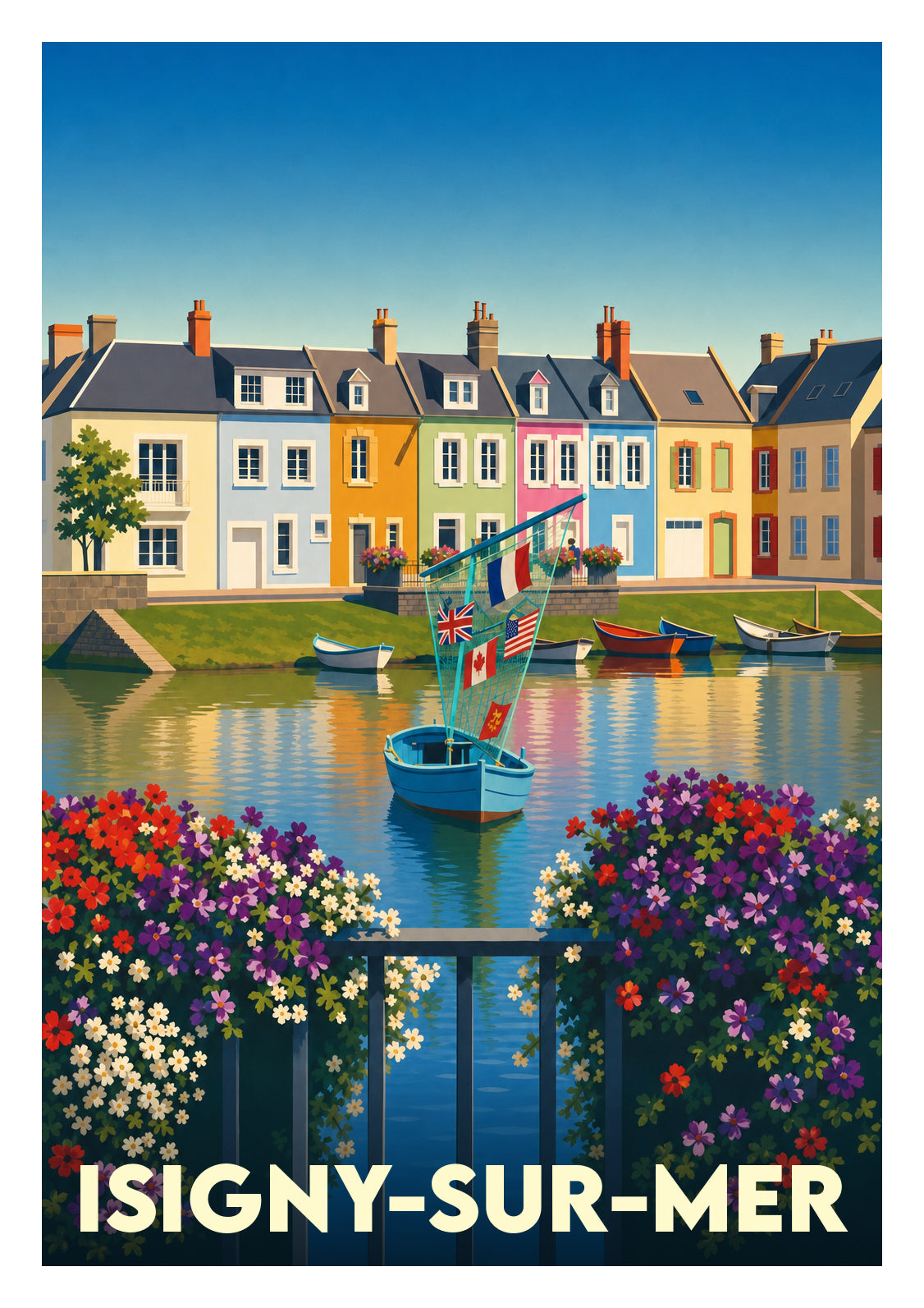 Affiche souvenir de Isigny-sur-Mer – image brute sans cadre