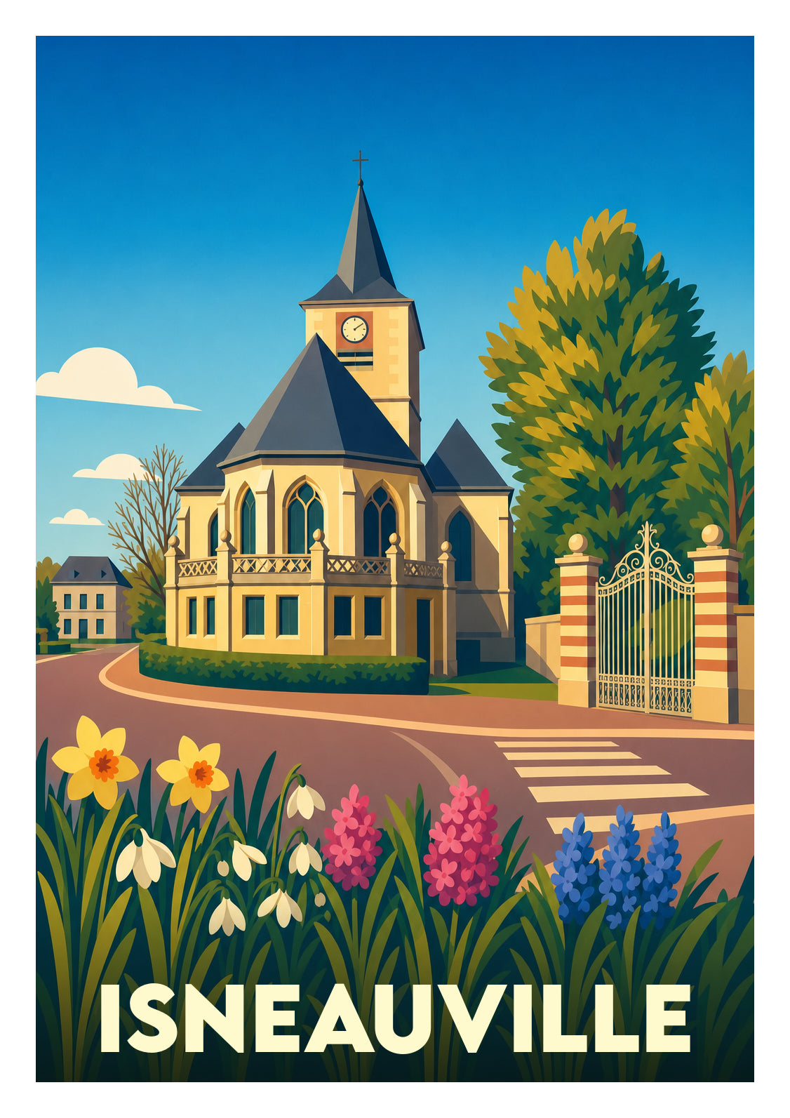 Affiche souvenir de Isneauville – image brute sans cadre