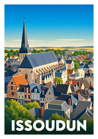 Affiche souvenir de Issoudun – image brute sans cadre