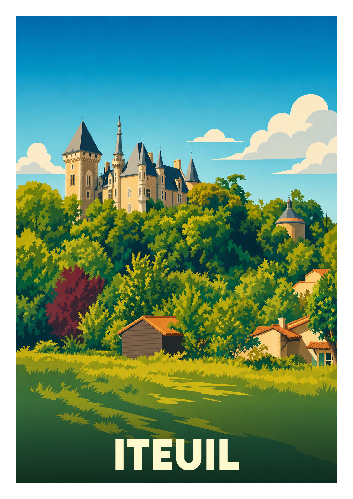 Affiche souvenir de Iteuil – image brute sans cadre