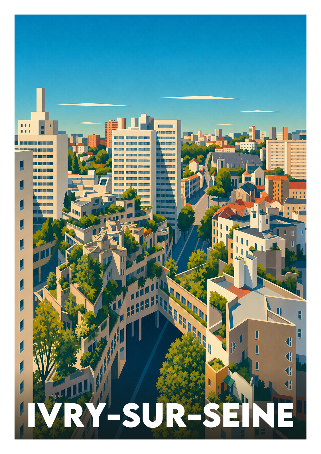 Affiche souvenir de Ivry-sur-Seine – image brute sans cadre
