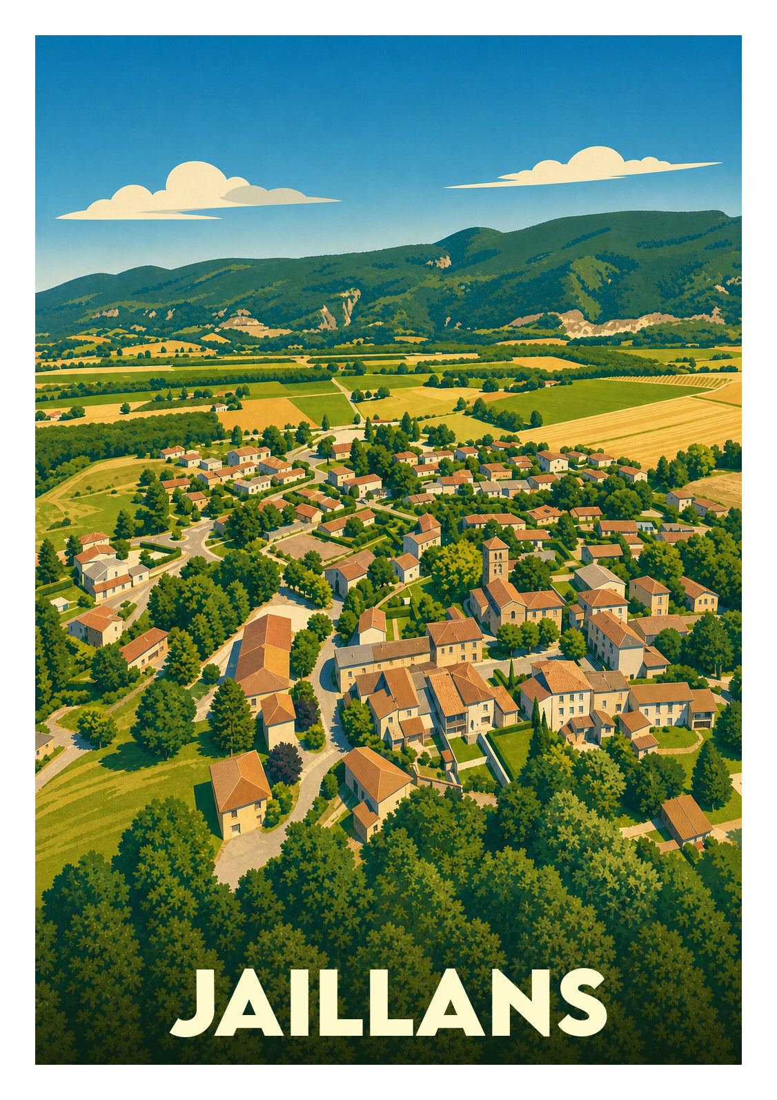 Affiche souvenir de Jaillans – image brute sans cadre