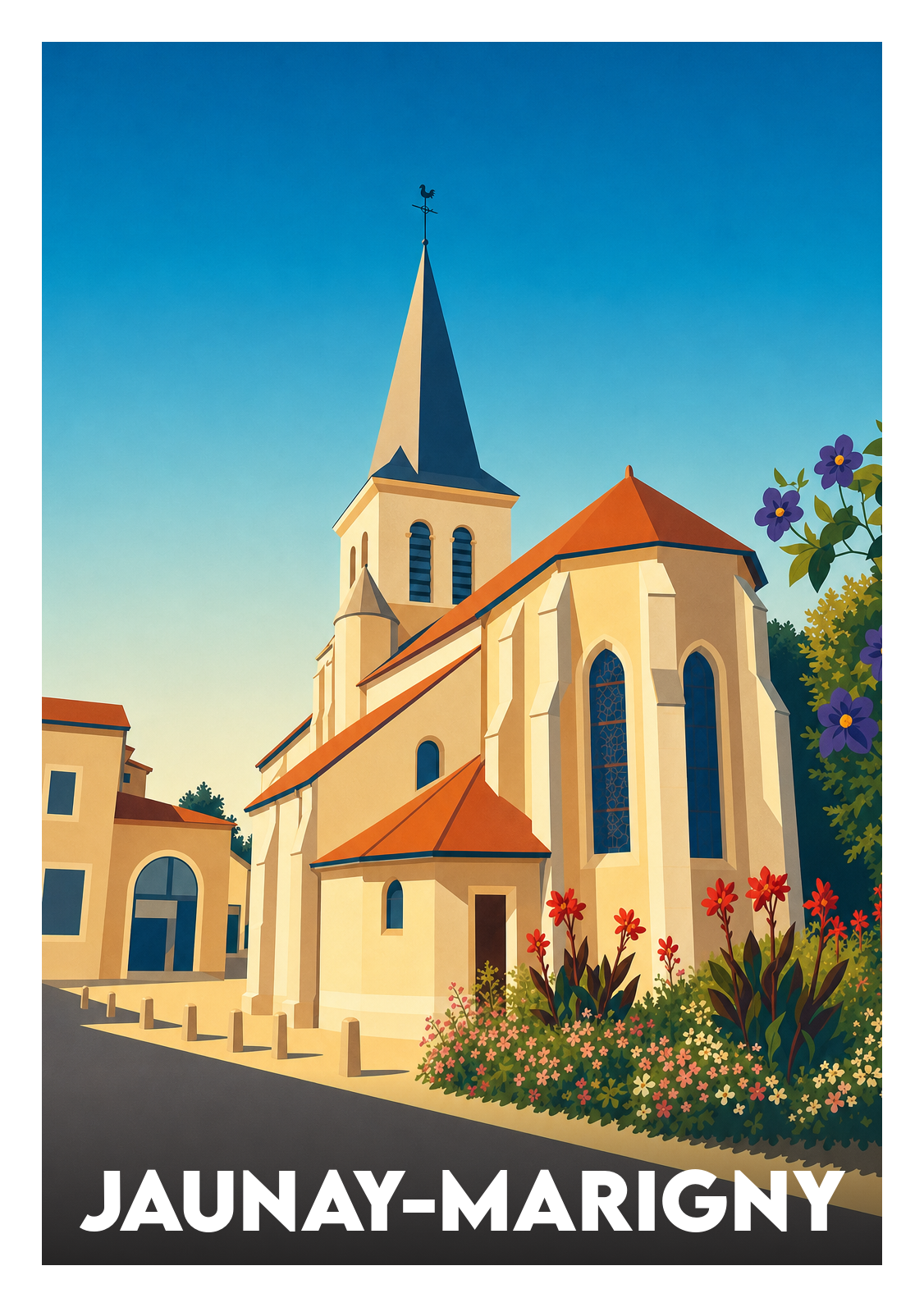 Affiche souvenir de Jaunay-Marigny – image brute sans cadre