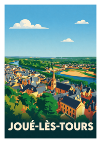 Affiche souvenir de Joué-lès-Tours – image brute sans cadre