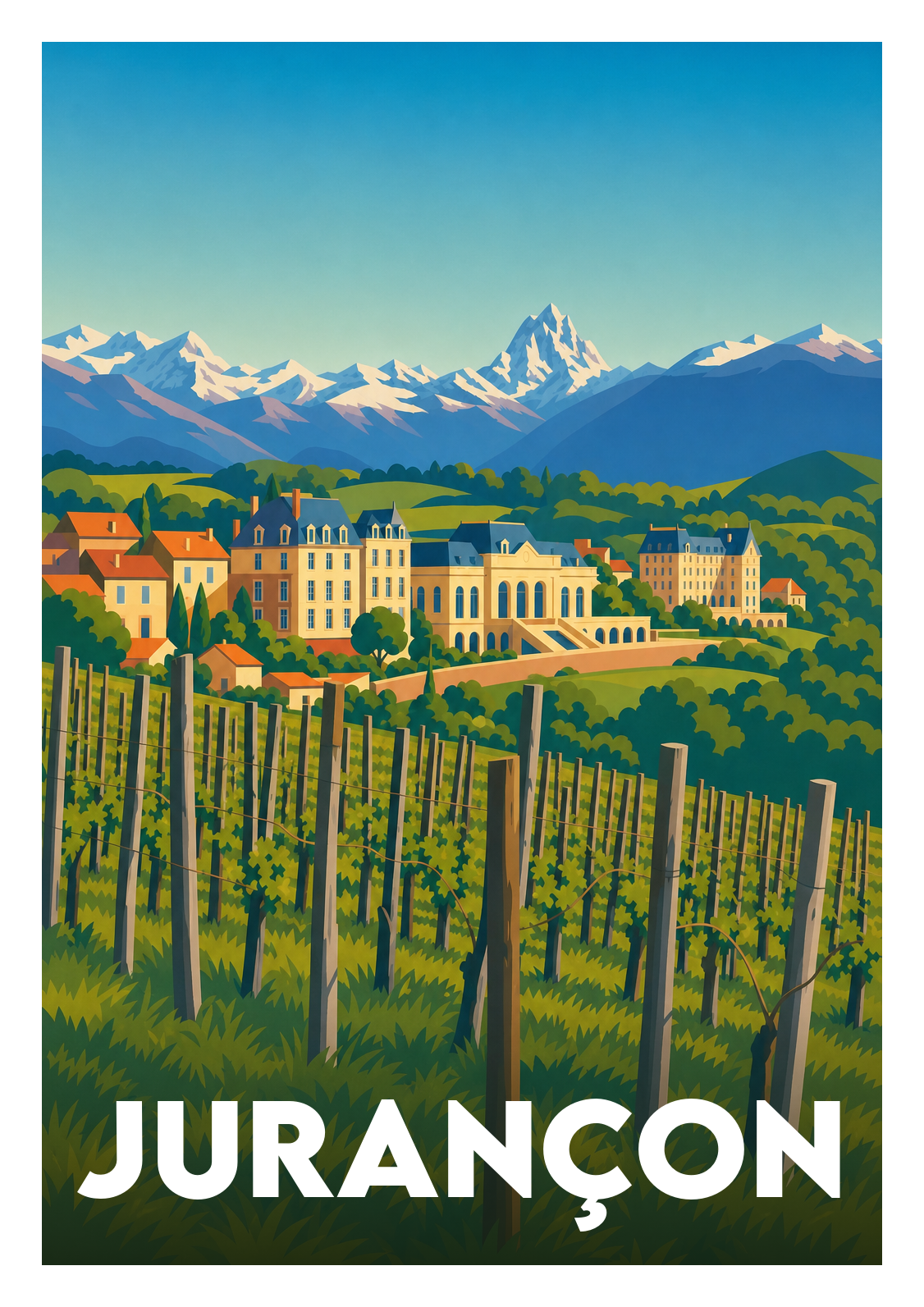 Affiche souvenir de Jurançon – image brute sans cadre