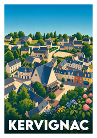 Affiche souvenir de Kervignac – image brute sans cadre