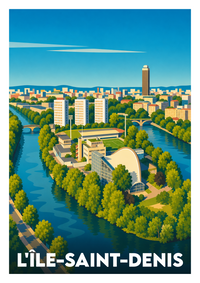 Affiche souvenir de L'Île-Saint-Denis – image brute sans cadre