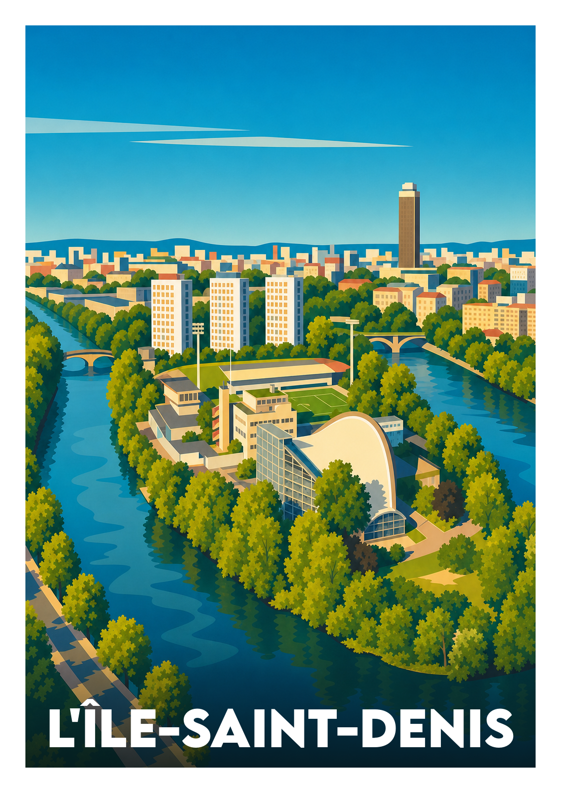 Affiche souvenir de L'Île-Saint-Denis – image brute sans cadre