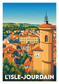 Affiche souvenir de L'Isle-Jourdain – image brute sans cadre