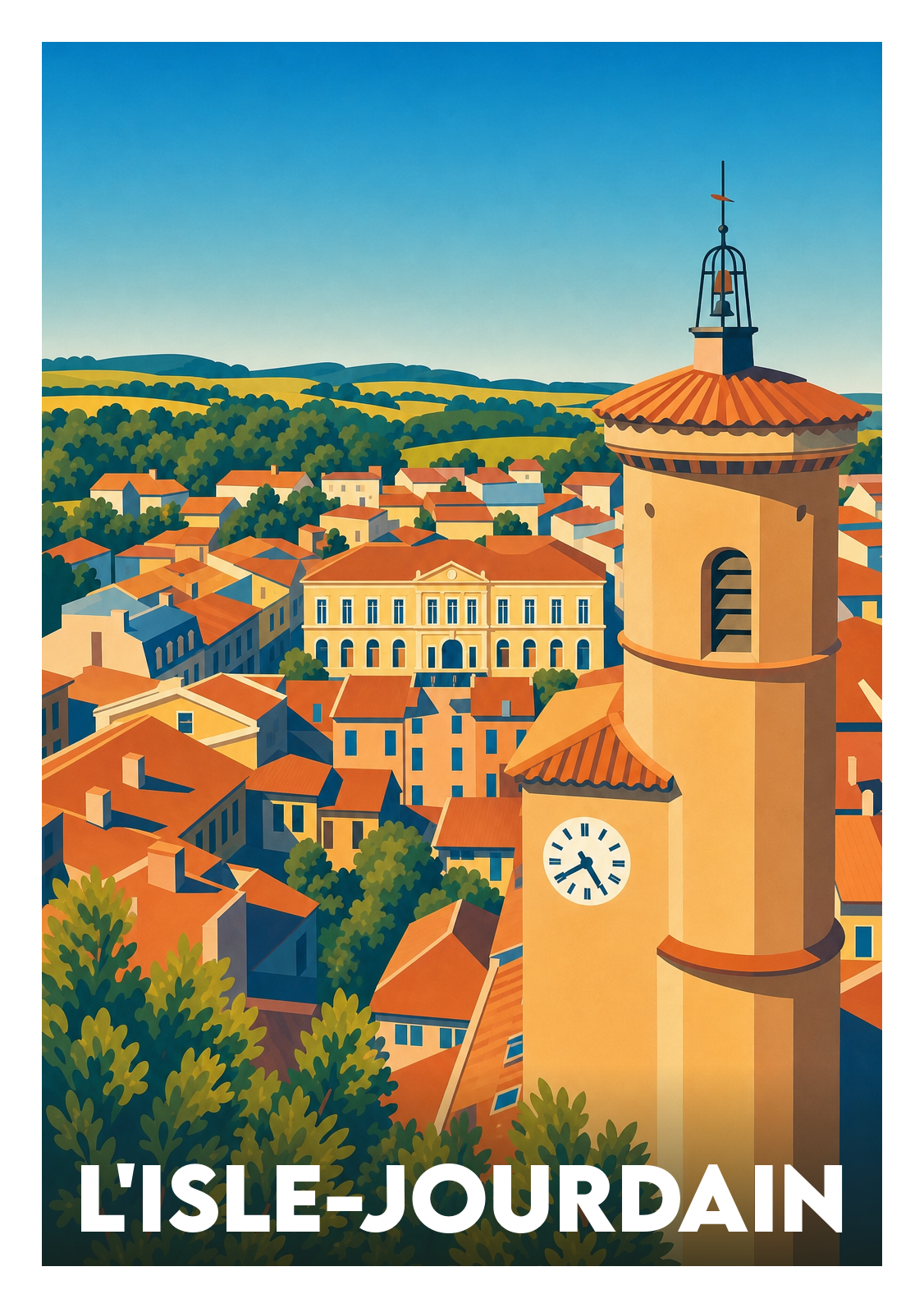 Affiche souvenir de L'Isle-Jourdain – image brute sans cadre