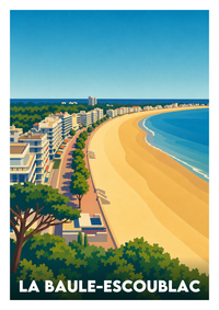 Affiche souvenir de La Baule-Escoublac – image brute sans cadre