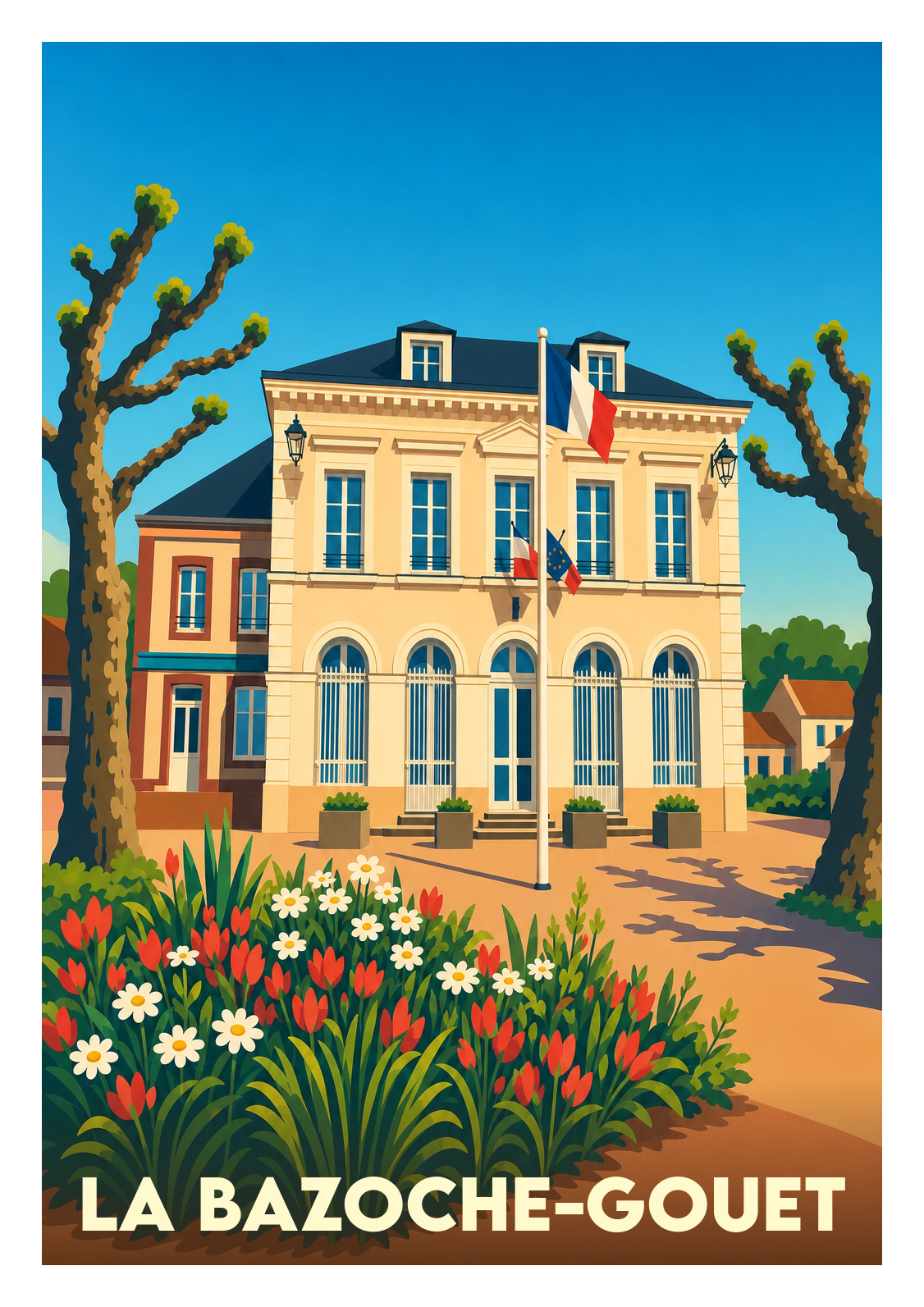 Affiche souvenir de La Bazoche-Gouet – image brute sans cadre