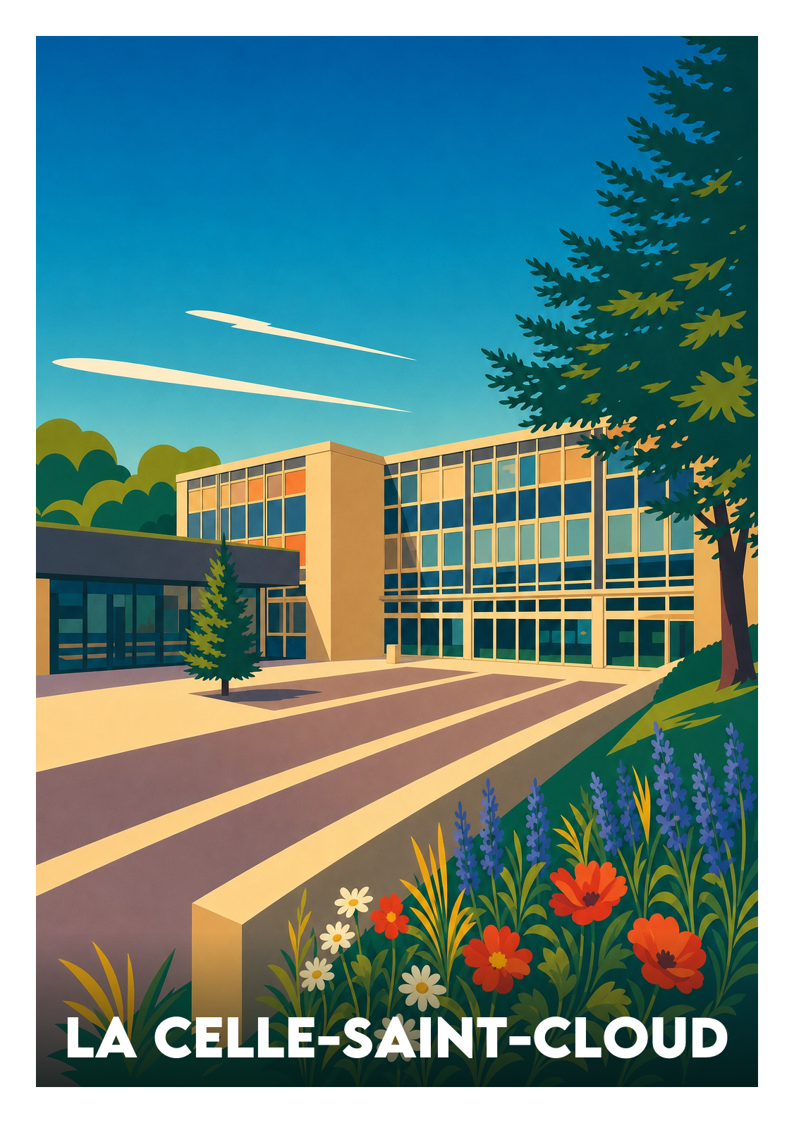 Affiche souvenir de La Celle-Saint-Cloud – image brute sans cadre