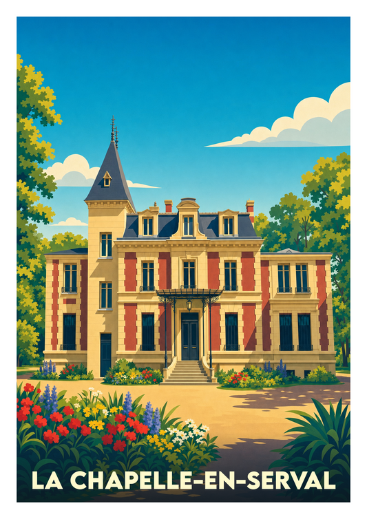 Affiche souvenir de La Chapelle-en-Serval – image brute sans cadre
