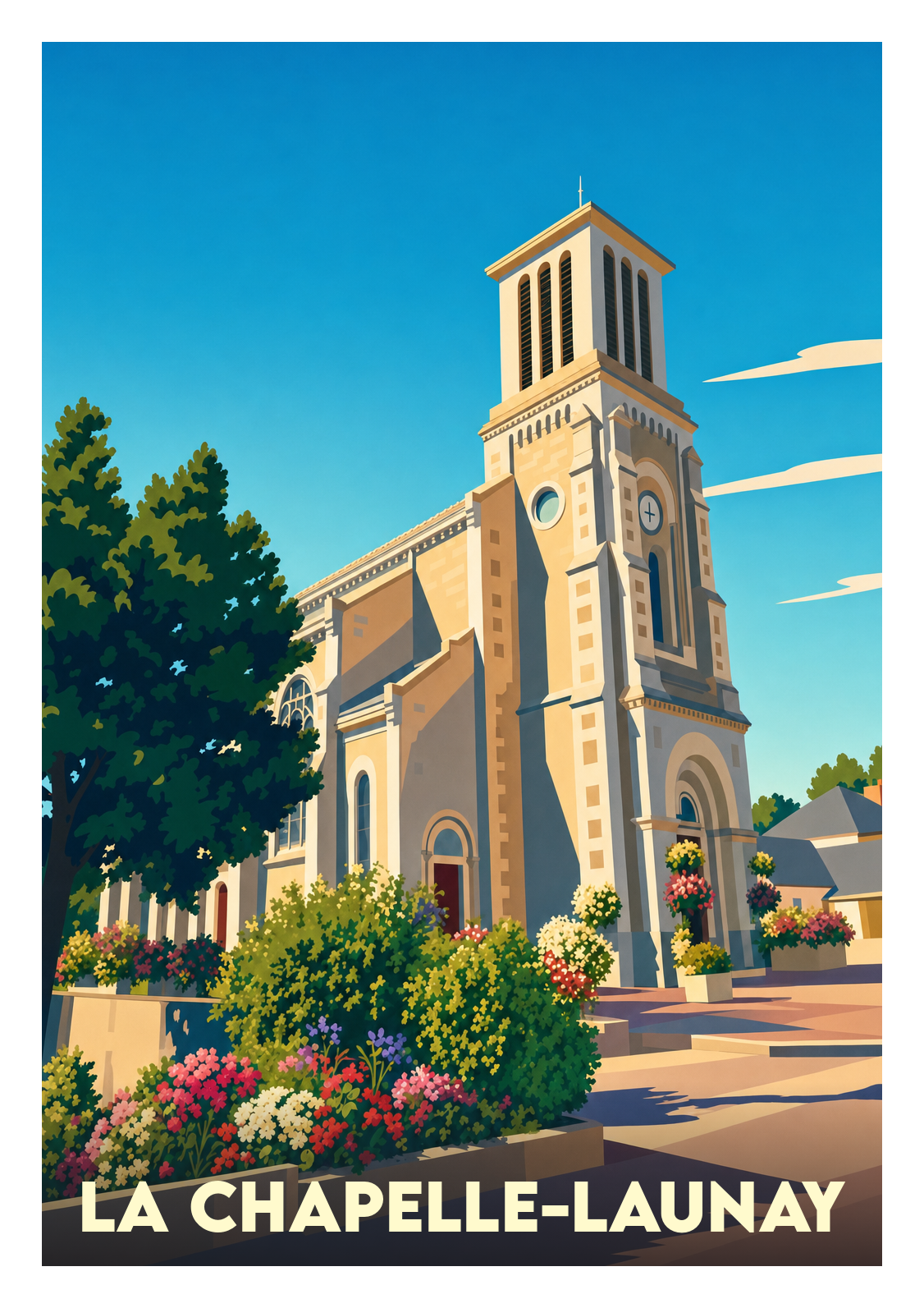 Affiche souvenir de La Chapelle-Launay – image brute sans cadre