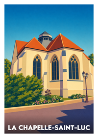 Affiche souvenir de La Chapelle-Saint-Luc – image brute sans cadre