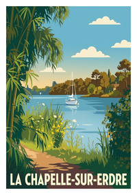 Affiche souvenir de La Chapelle-sur-Erdre – image brute sans cadre
