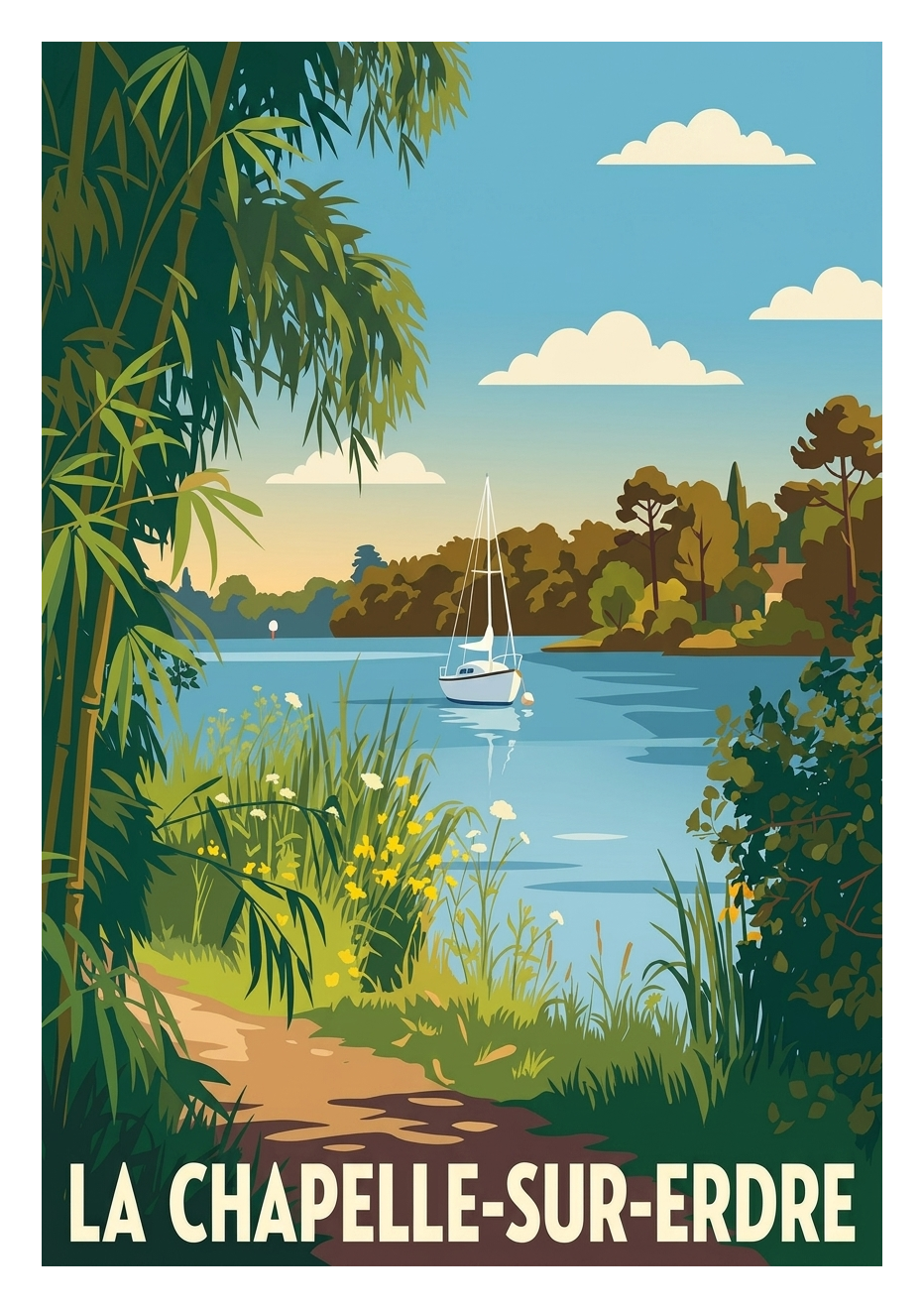 Affiche souvenir de La Chapelle-sur-Erdre – image brute sans cadre