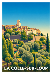 Affiche souvenir de La Colle-sur-Loup – image brute sans cadre