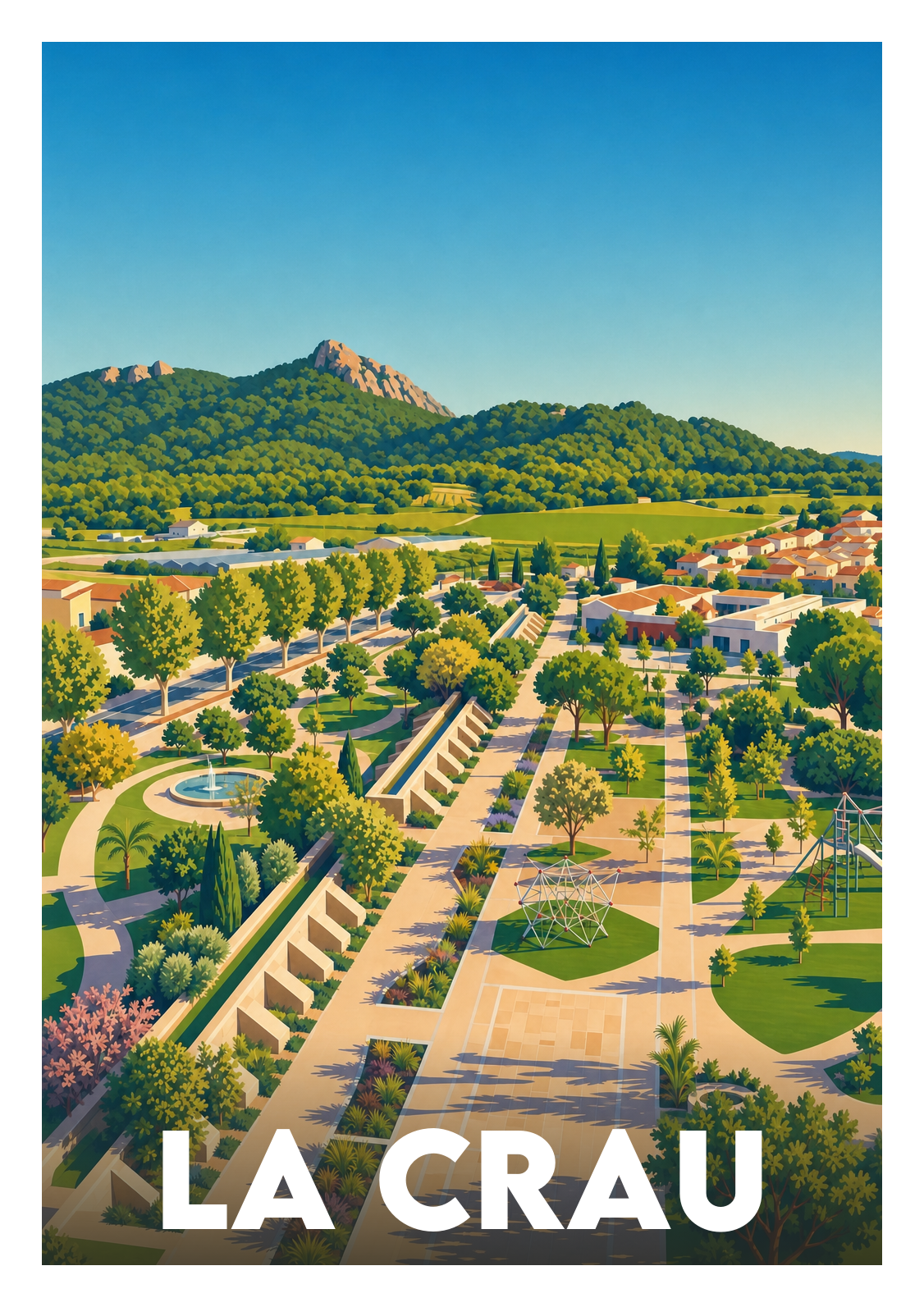 Affiche souvenir de La Crau – image brute sans cadre