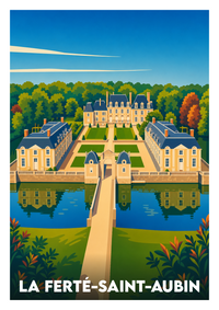 Affiche souvenir de La Ferté-Saint-Aubin – image brute sans cadre