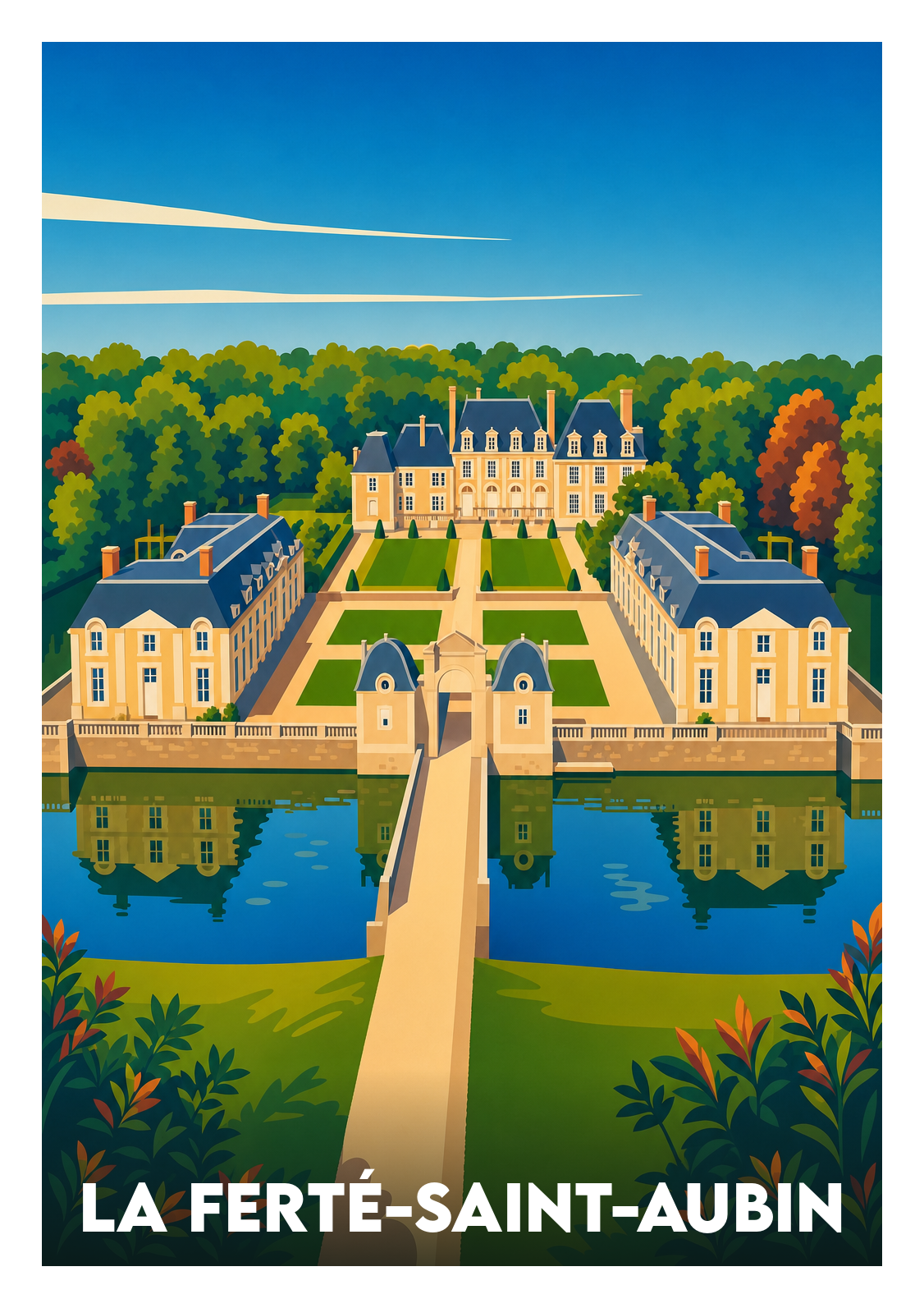 Affiche souvenir de La Ferté-Saint-Aubin – image brute sans cadre