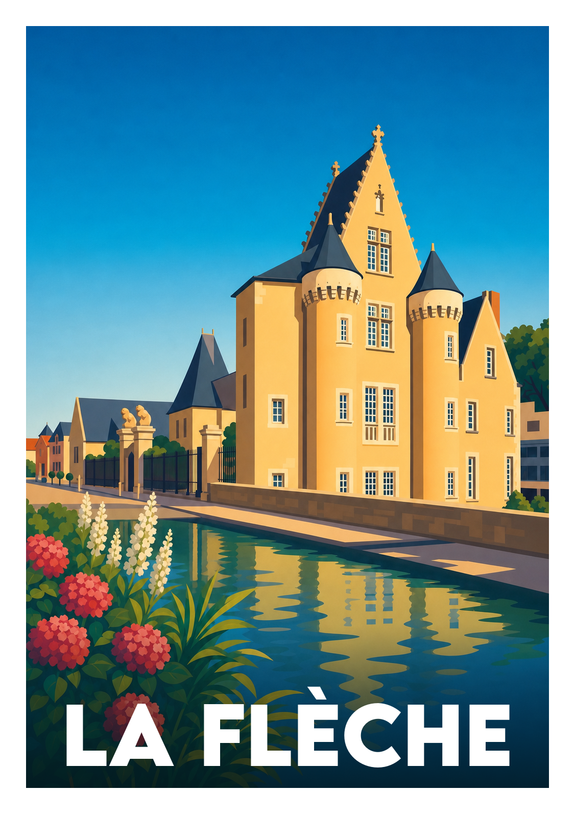 Affiche souvenir de La Flèche – image brute sans cadre