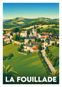 Affiche souvenir de La Fouillade – image brute sans cadre