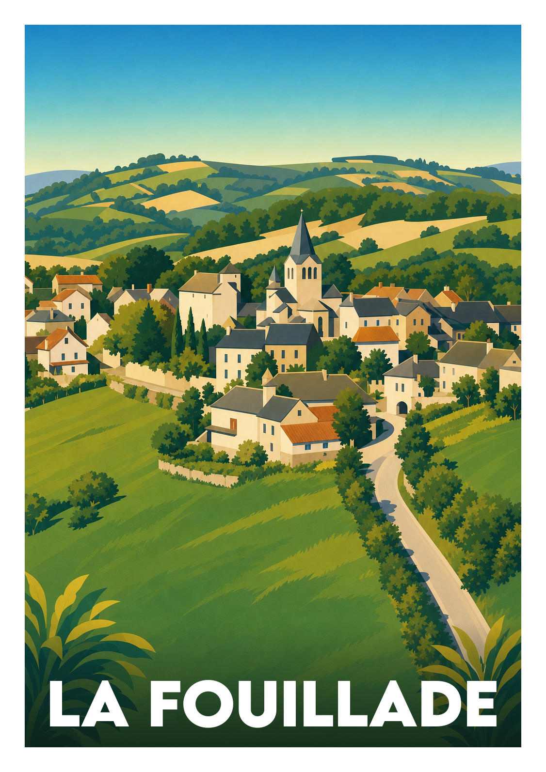Affiche souvenir de La Fouillade – image brute sans cadre