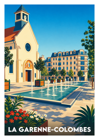 Affiche souvenir de La Garenne-Colombes – image brute sans cadre