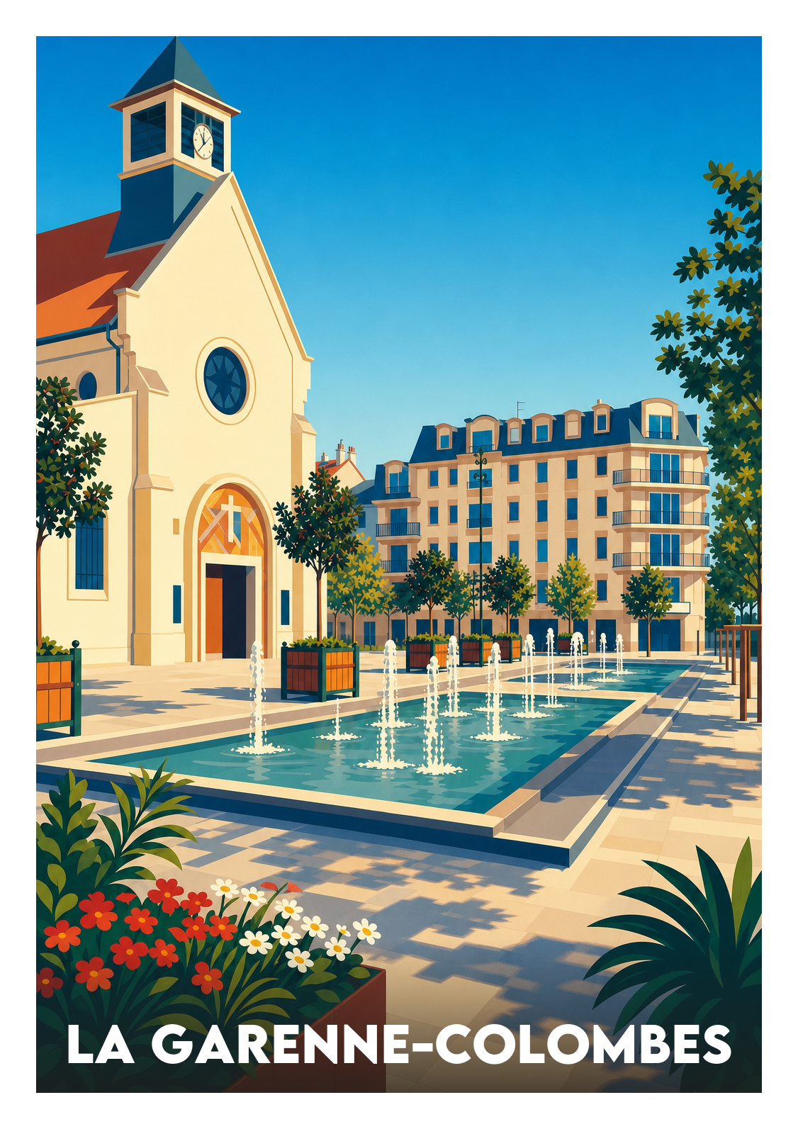Affiche souvenir de La Garenne-Colombes – image brute sans cadre