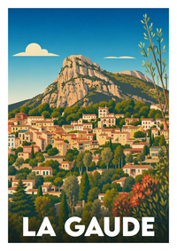 Affiche souvenir de La Gaude – image brute sans cadre