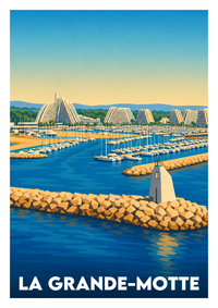 Affiche souvenir de La Grande-Motte – image brute sans cadre