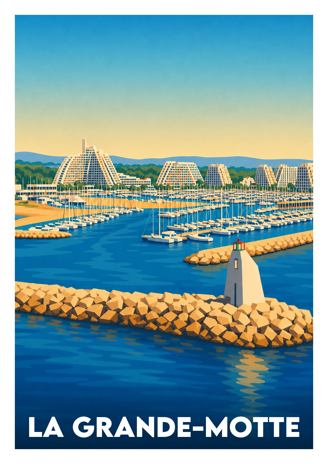 Affiche souvenir de La Grande-Motte – image brute sans cadre