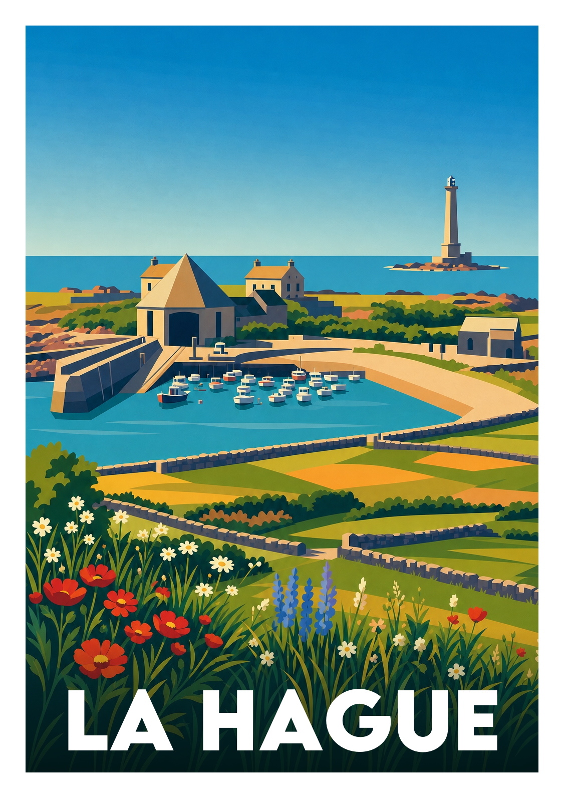 Affiche souvenir de La Hague – image brute sans cadre