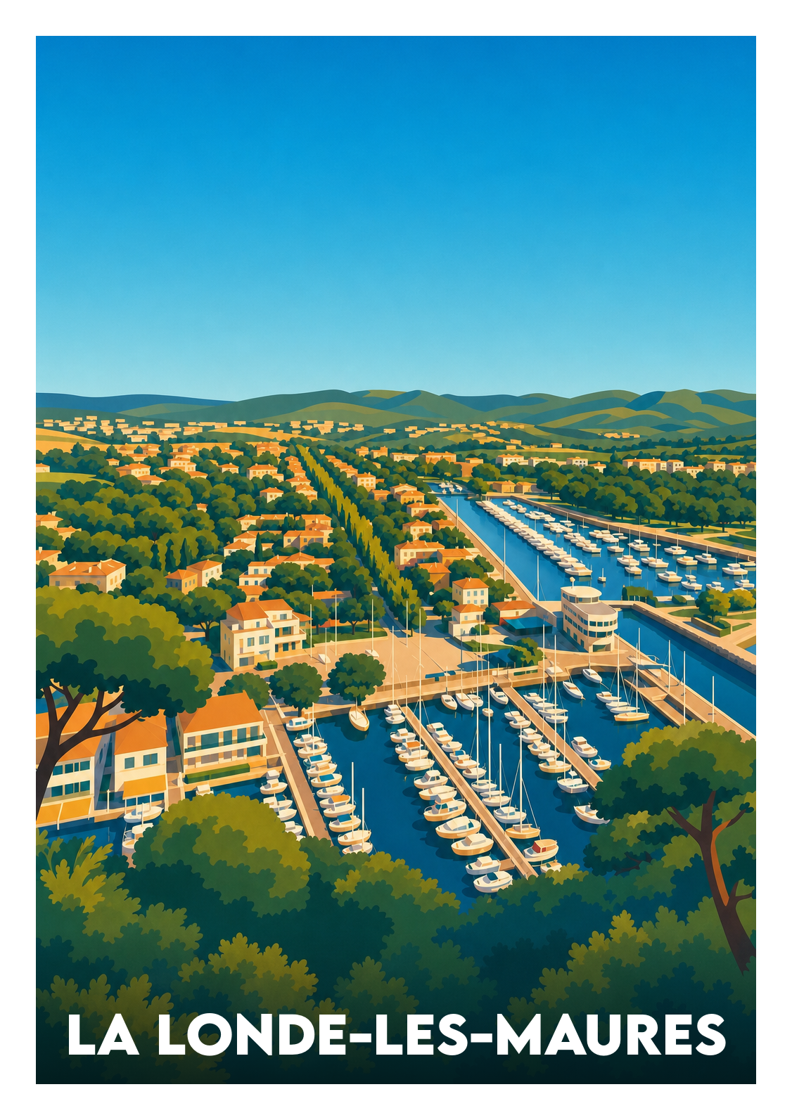 Affiche souvenir de La Londe-les-Maures – image brute sans cadre