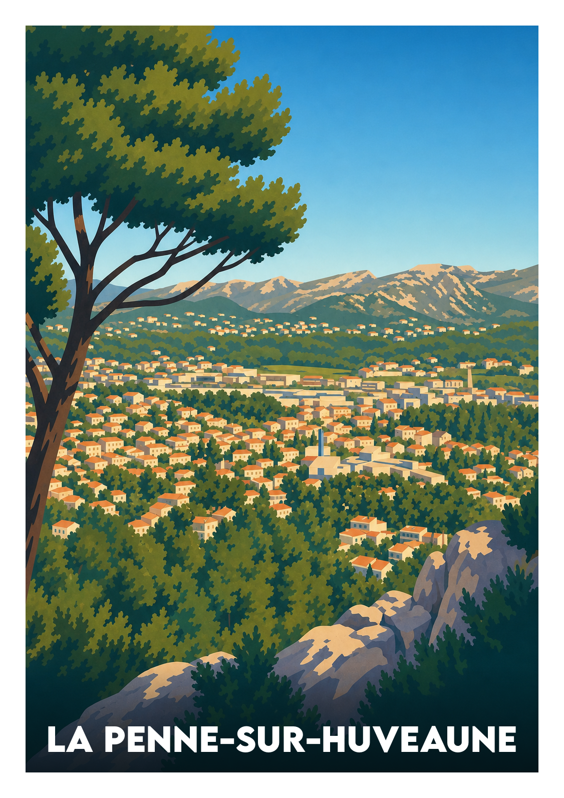Affiche souvenir de La Penne-sur-Huveaune – image brute sans cadre