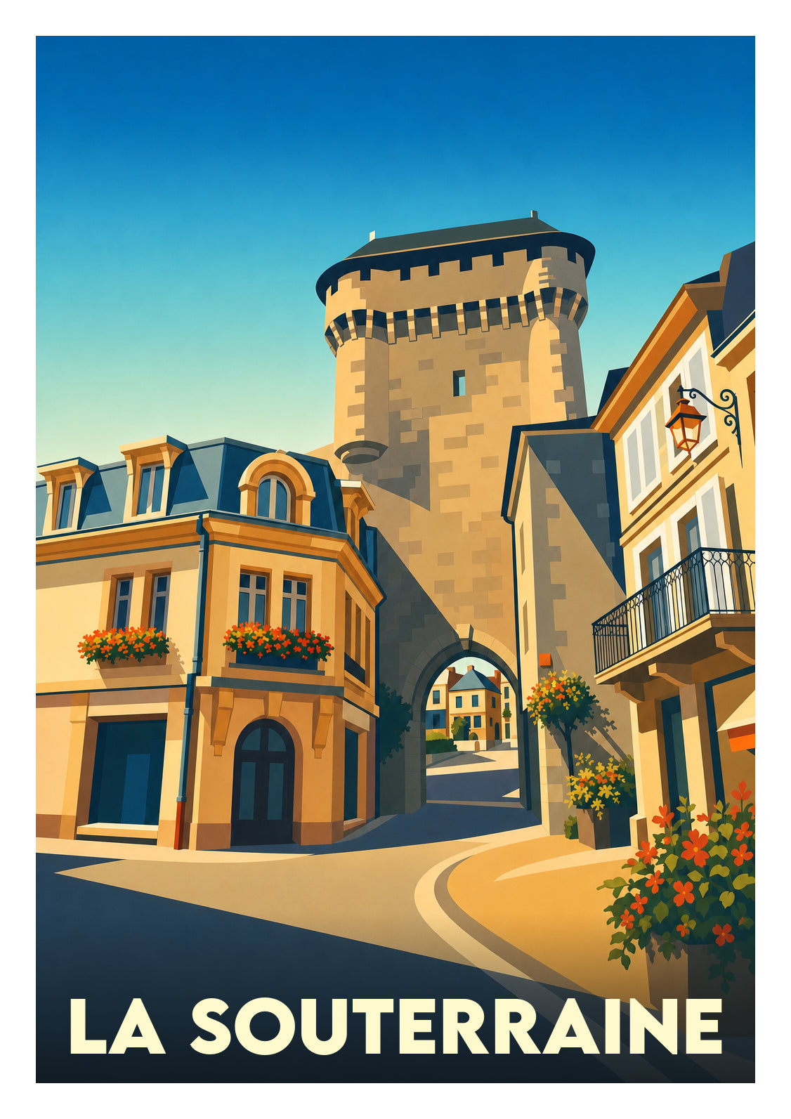 Affiche souvenir de La Souterraine – image brute sans cadre