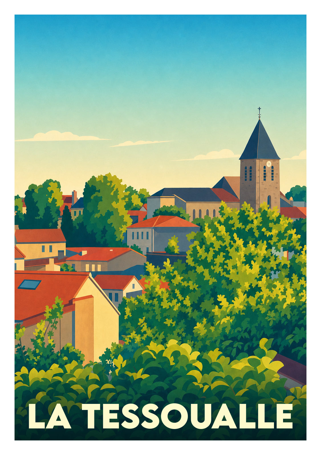 Affiche souvenir de La Tessoualle – image brute sans cadre