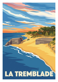 Affiche souvenir de La Tremblade – image brute sans cadre