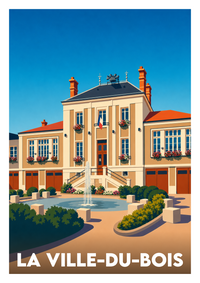 Affiche souvenir de La Ville-du-Bois – image brute sans cadre