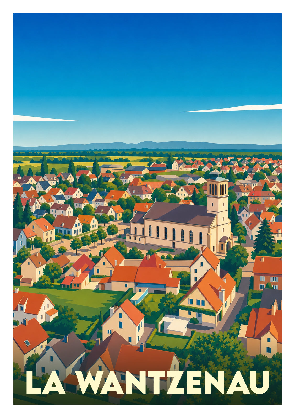 Affiche souvenir de La Wantzenau – image brute sans cadre