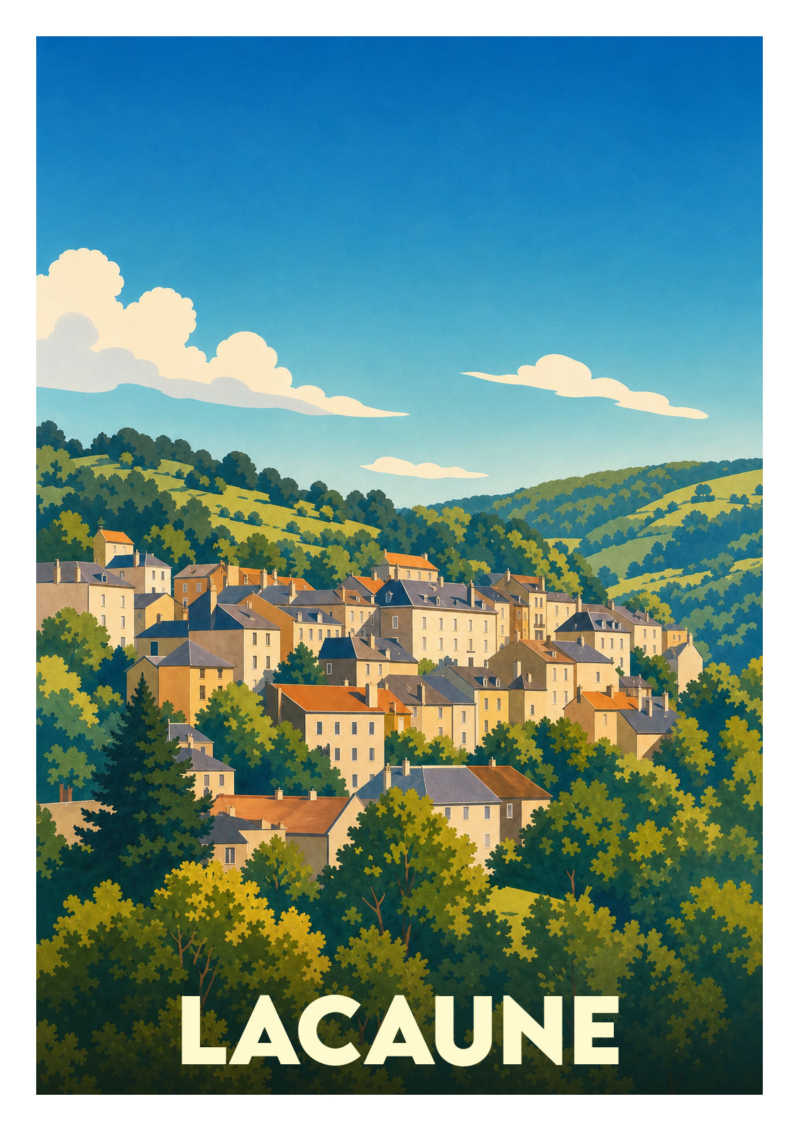 Affiche souvenir de Lacaune – image brute sans cadre