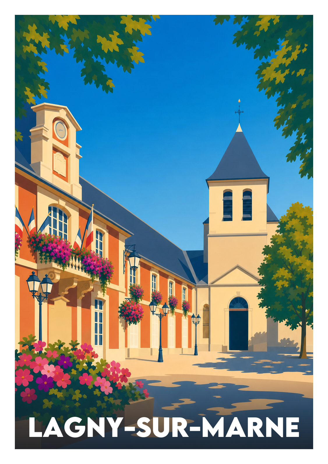 Affiche souvenir de Lagny-sur-Marne – image brute sans cadre