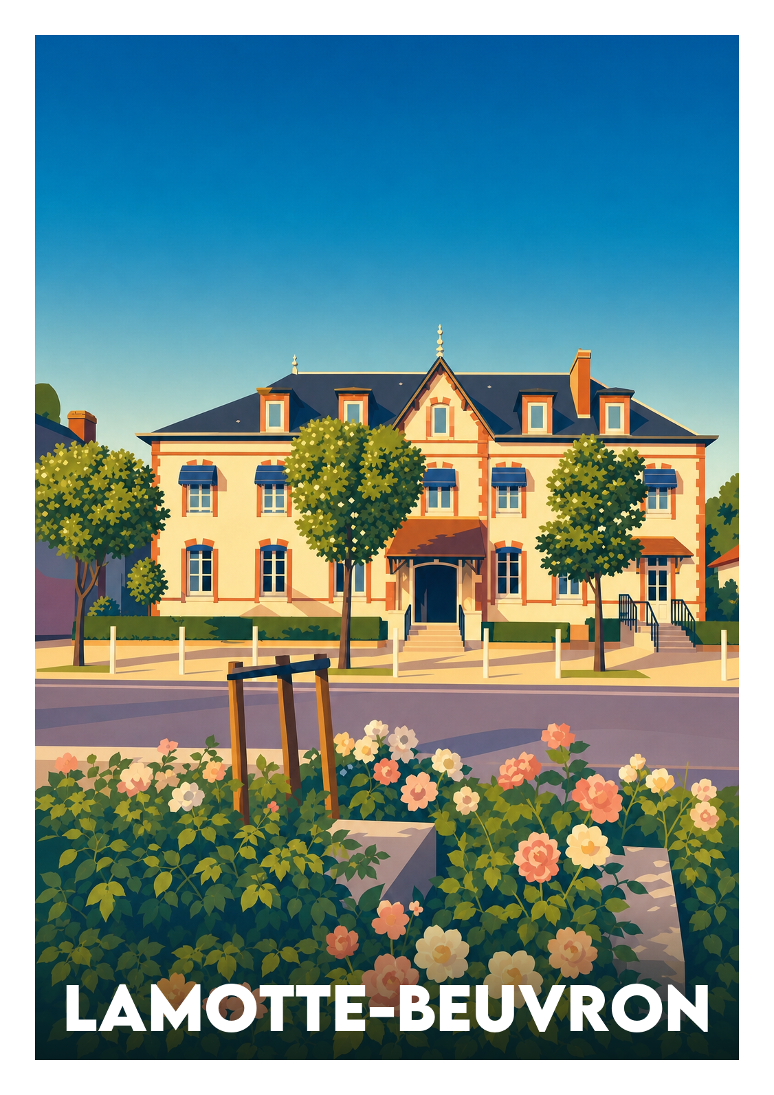 Affiche souvenir de Lamotte-Beuvron – image brute sans cadre