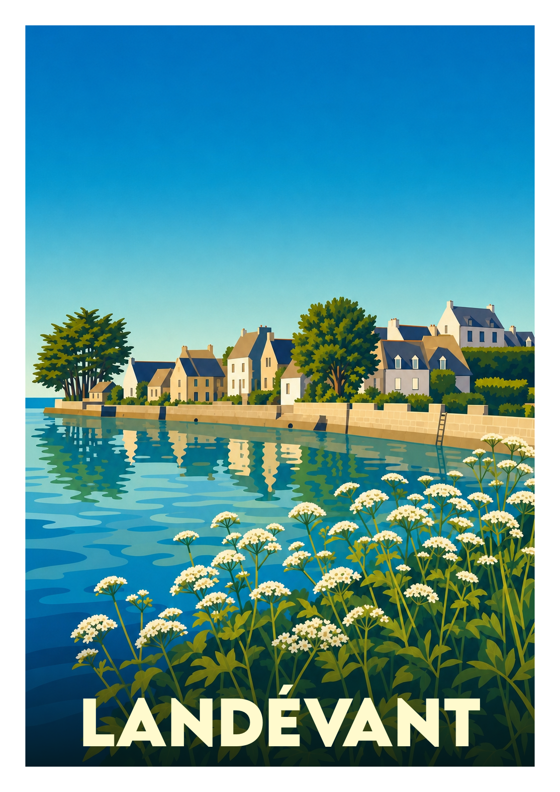 Affiche souvenir de Landévant – image brute sans cadre