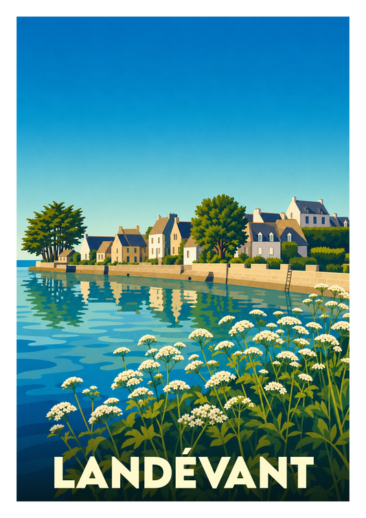 Affiche souvenir de Landévant – image brute sans cadre