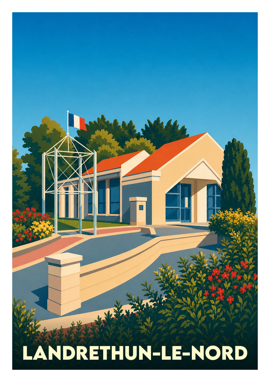 Affiche souvenir de Landrethun-le-Nord – image brute sans cadre