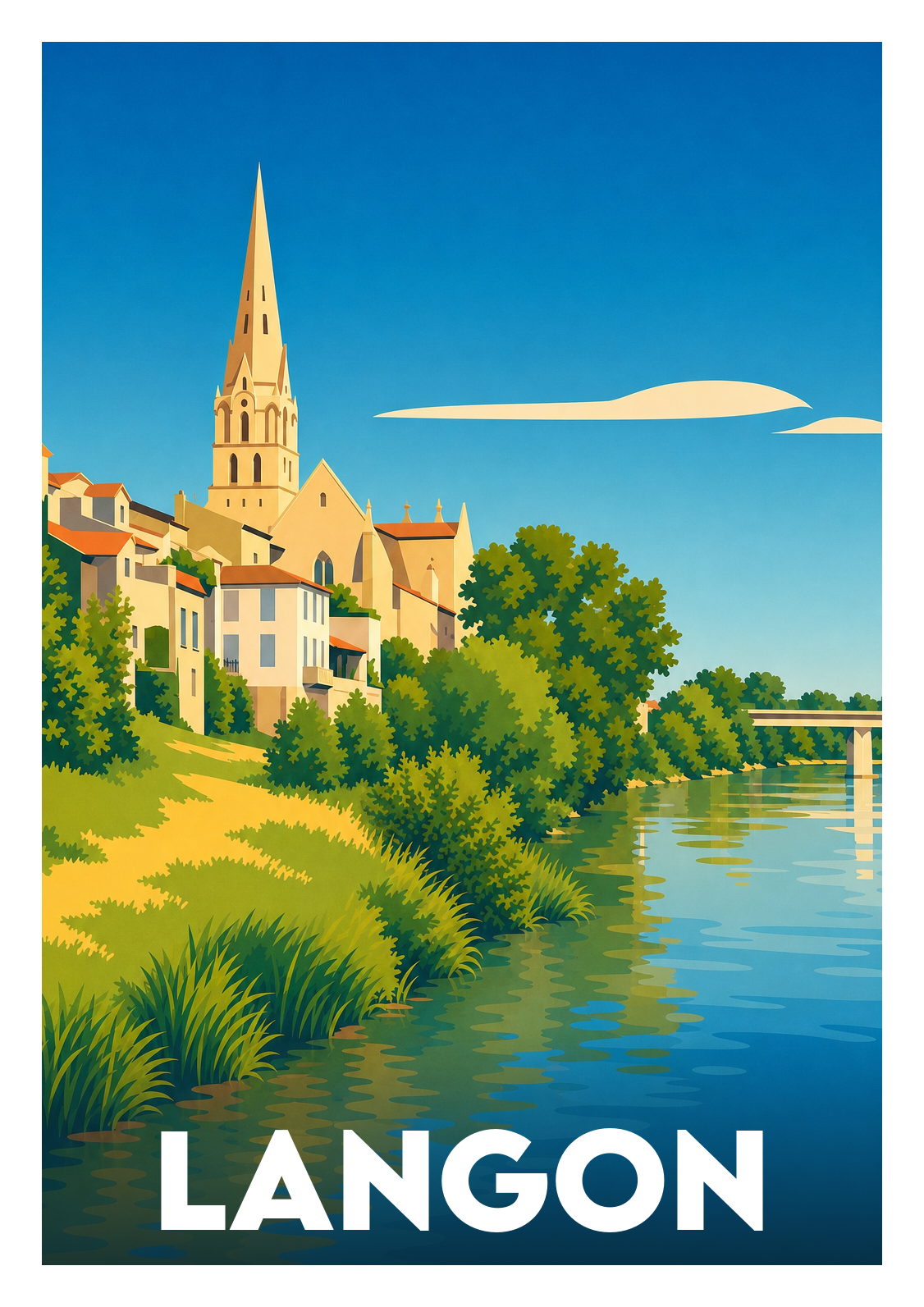 Affiche souvenir de Langon – image brute sans cadre