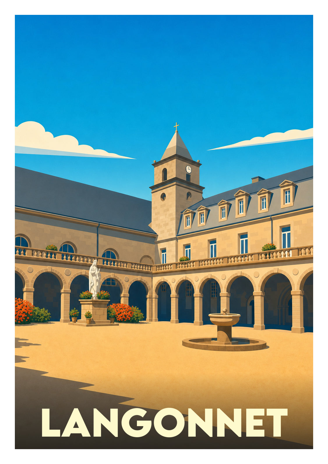 Affiche souvenir de Langonnet – image brute sans cadre